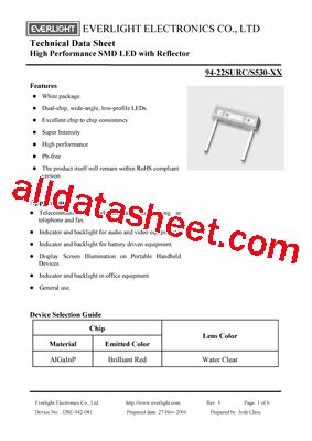 94 22SURC Datasheet PDF Everlight Electronics Co Ltd