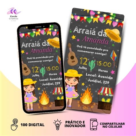 Convite Virtual Arraiá Festa Junina Elo7 Produtos Especiais