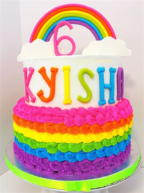 Neon Rainbow Cake Rainbow Cake Cake Desserts