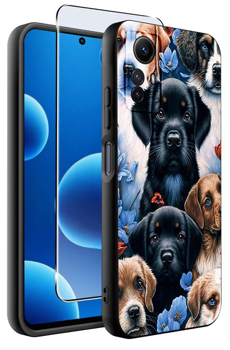 Etui do Xioami Redmi Note 12S malowane różne wzory z psem ze szkłem