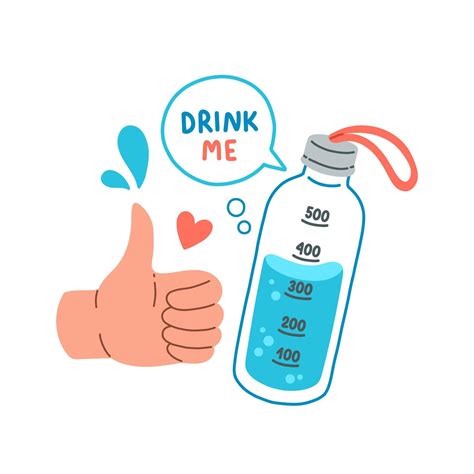 Drink More Water Quote Flat Design Vector Illustration Vector