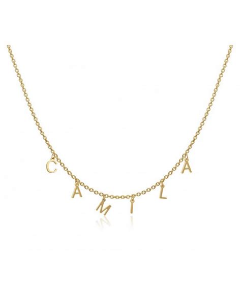 COLAR PERSONALIZADO MINI LETRAS SEPARADAS FOLHEADO EM OURO 18K Lá