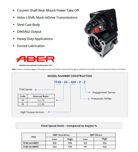 Volvo Pto Pump Ishift And Mack Mdrive Prodrive Pto