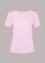 Pink/Multi Emily Ultimate Stripe Tshirt | WHISTLES | Whistles UK