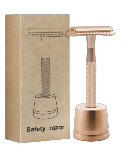 Gold Safety Razor With Stand And Razor Blades Viva Earth Refillery