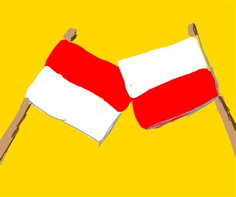 Polish Flag Next To The Indonesian Flag Drawception