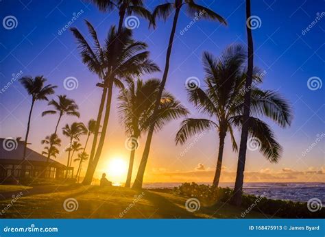 The Sunrise on Kauai, Hawaii Stock Image - Image of light, paradise ...