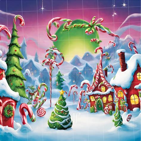 Wondervillage Grinch Whoville Backdrop Whoville Composite Candy Cane ...