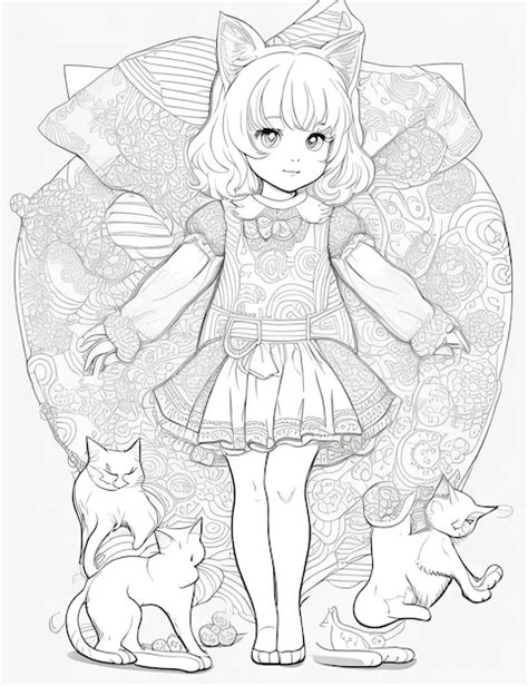 Coloriage D Animaux Et De Personnages Photo Premium