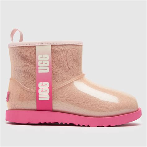 UGG Pale Pink Classic Clear Mini Ii Boots Junior - ShoeFreak