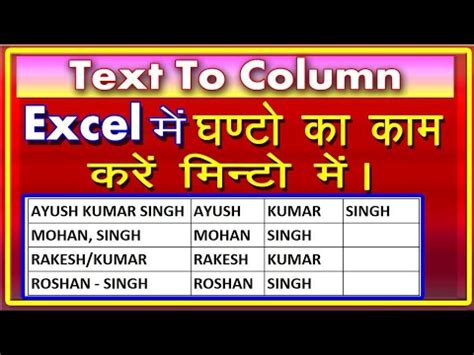 MS Excel Cell Ke Data Ko Alag Alag Cell Mai Kaise Kare 2023 Ek Cell