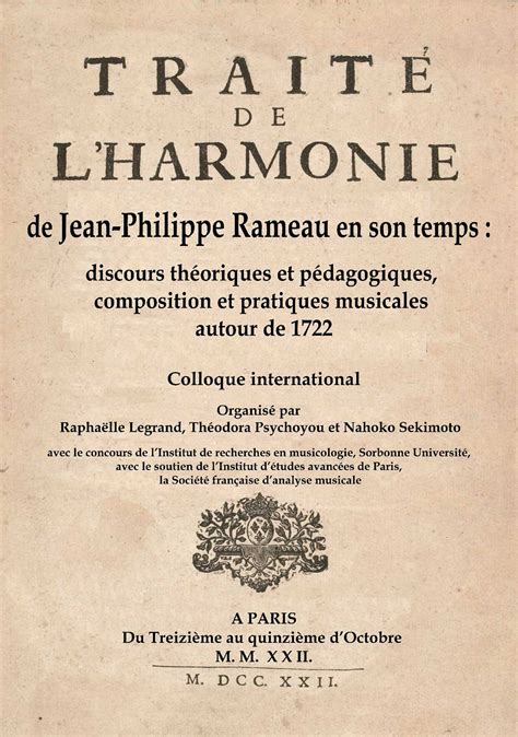 Le Traité de lharmonie de Jean Philippe Rameau en son temps discours