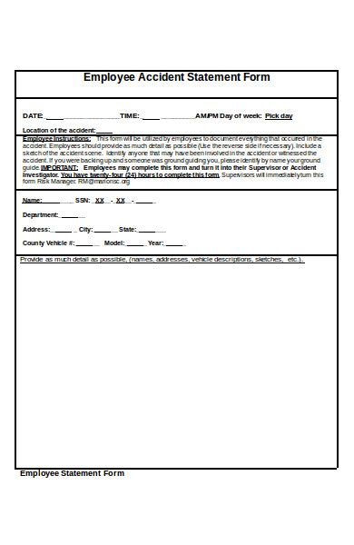 FREE 15 Employee Statement Forms In PDF Ms Word