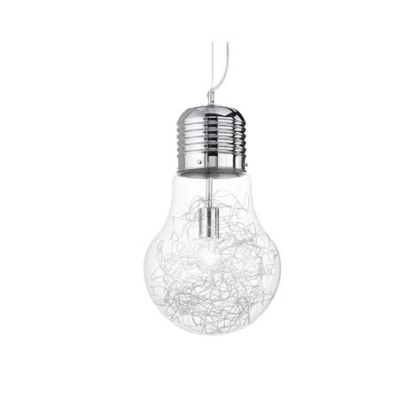 Ideal Lux Luce Max Large Single Light Ceiling Pendant In A Chrome