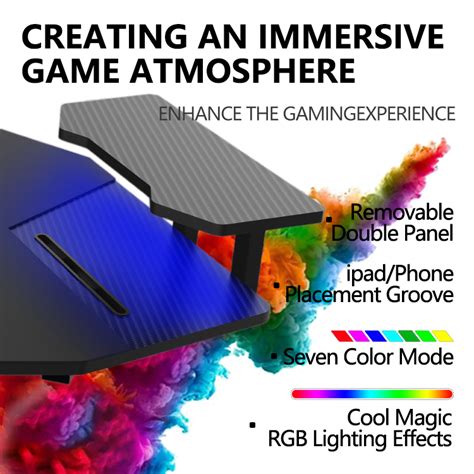 Hot Large Desktop Rgb Gaming Desk Corner E-sports Computer Gaming Table ...