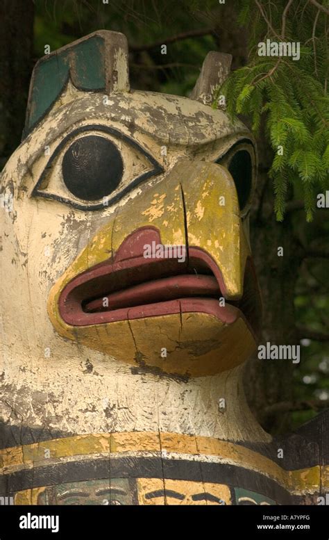 USA Alaska Ketchikan Totem Bight State Park Totem Pole Stock Photo