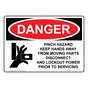 OSHA Sign DANGER Pinch Hazard Keep Hands Away Worksite