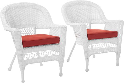 Amazon Jeco Wicker Patio Chairs Set Of 2 White Wicker Patio