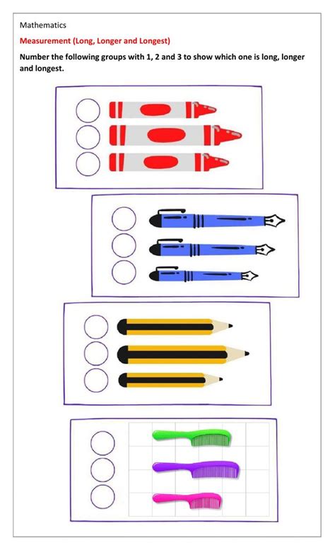 four different types of pens and pencils are shown in this worksheet ...