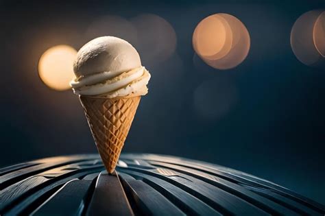 Premium Photo Melting Ice Cream In Cone