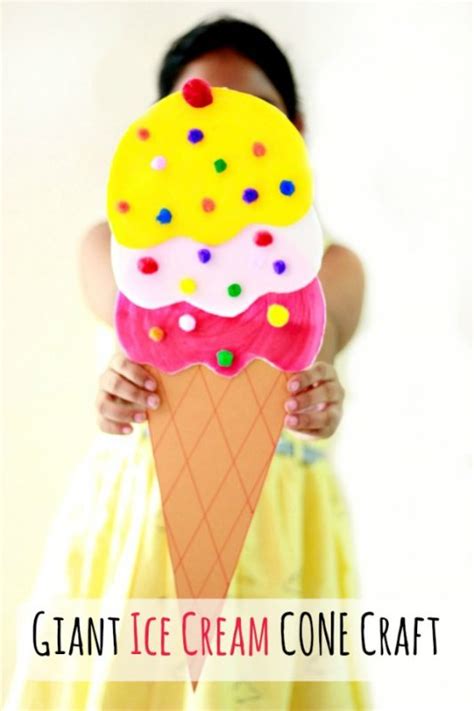 How to Make a Giant Ice Cream Cone Craft - Make and Takes