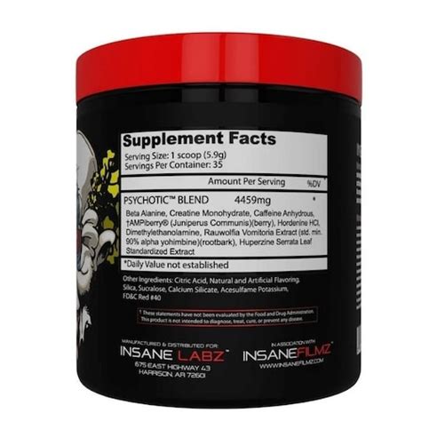 Pre Entreno Insane Labz Psychotic Watermelon 35 Servicios 2084gr