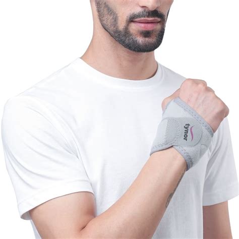 Tynor Wrist Brace With Thumb (Neoprene), Grey, 1 Unit - FitMax