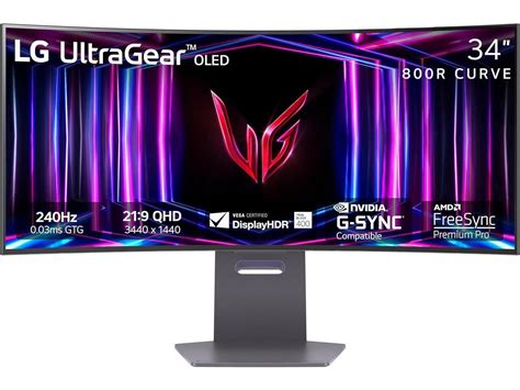 Lg 34 240hz Curved Ultragear Oled Gaming Monitor Wqhd Freesync And G Sync Hdmi Usb