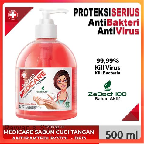 Jual Medicare Sabun Cuci Tangan Antibakteri Botol Red Ml Shopee