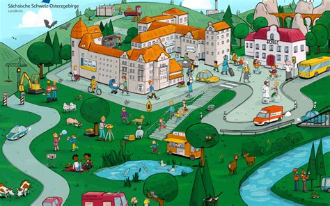 Wimmelbild Illustrator Gestaltung Von Suchbildern Für Erwachsene