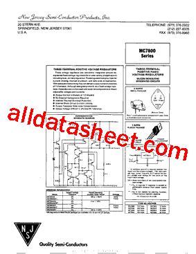 MC7808C Datasheet PDF New Jersey Semi Conductor Products Inc