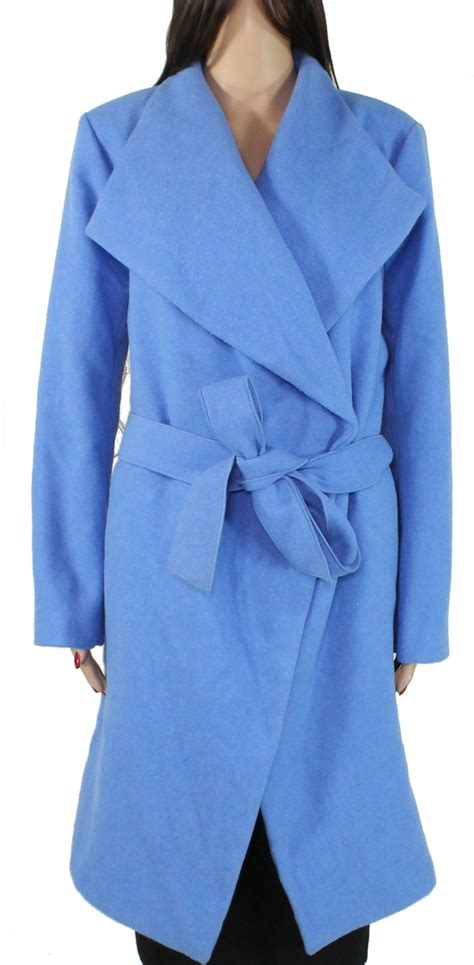 Alfani Coats And Jackets Womens Wrap Wool Coat L Wide Lapel Tie Waist