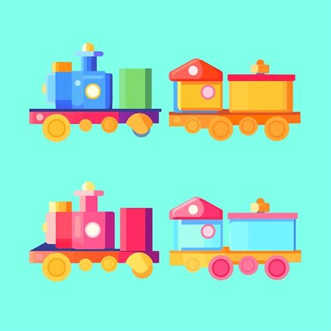 Premium Vector Different Kind Of Toy Train Cartoon Illustration