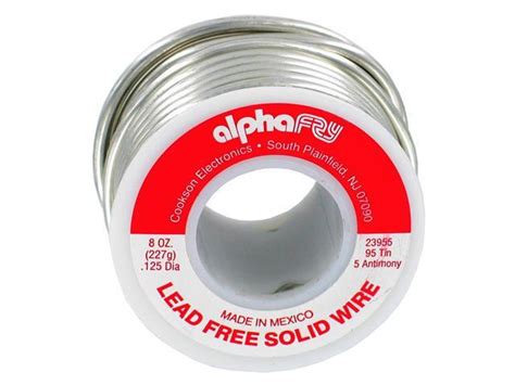 Alpha Fry AM23955 1 2 Lb 95 5 Spool Lead Free Solid Wire Solder