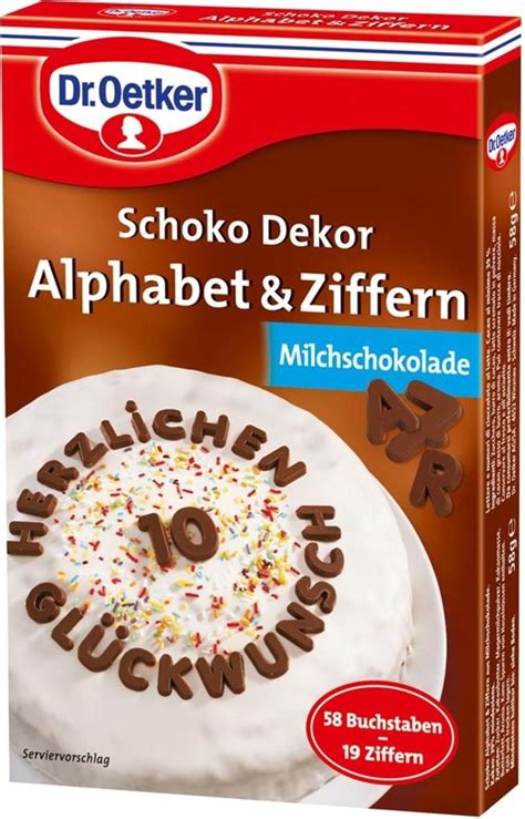 Dr Oetker Schoko Dekor Alphabet Ziffern 58 G Piccantino