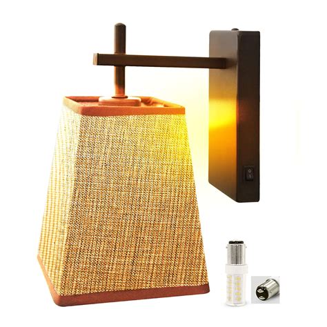 Facon Led Rv Fabric Light Fixture With Flared Wall Sconce Shade Wall