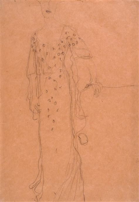 0047 克里姆特绘画作品集油画图集TIF Gustav Klimt Study for Portrait of Adele Bloch