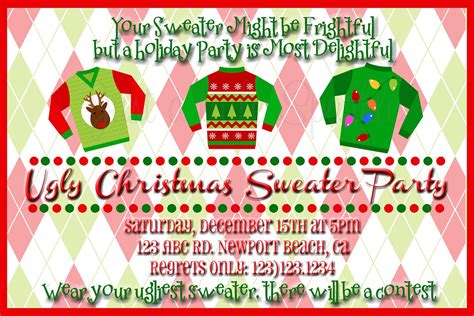 Ugly Christmas Sweater Party Flyer Invitation Templates