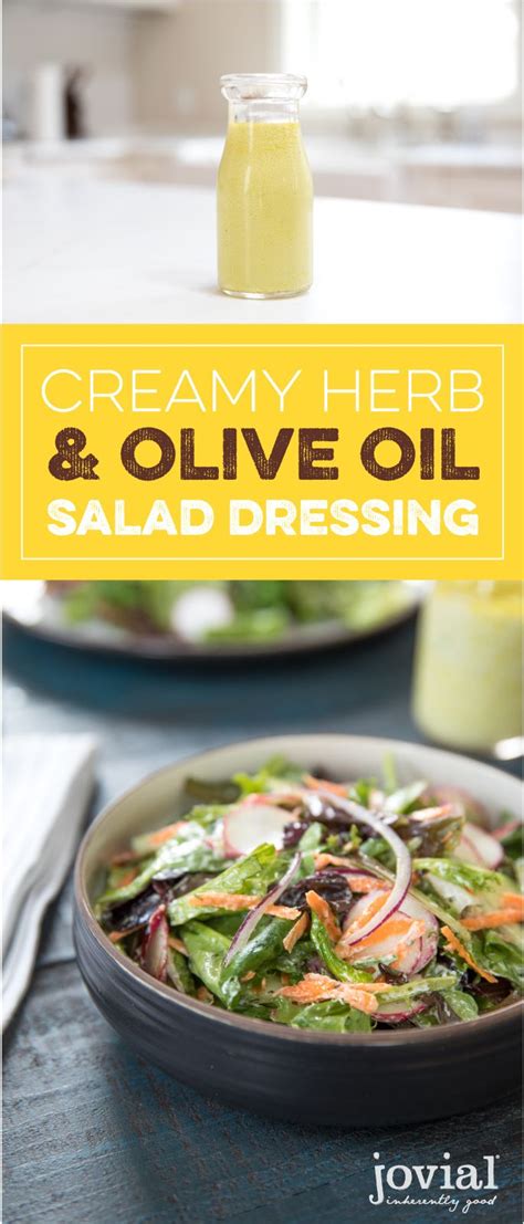 Creamy Herb & Olive Oil Salad Dressing | Recipe | Creamy salad dressing ...