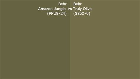 Behr Amazon Jungle Vs Truly Olive Side By Side Comparison