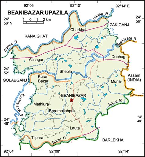 Maps Of Bangladesh Political Map Of Beanibazar Upazila