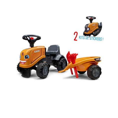 Porteur Tracteur Case Ce Avec Remorque Pelle Et Rateau Orange