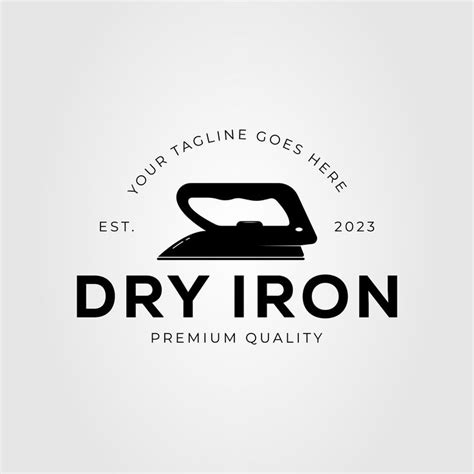 Dry Iron and Ironing Clothes Logo Vector