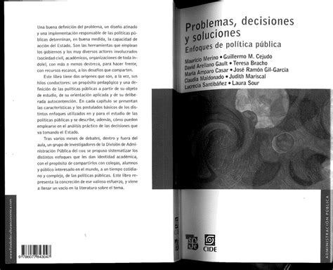 Pdf Problemas Decisiones Y Soluciones Enfoques De Política Pública