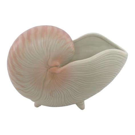 S Fitz And Floyd Pink Nautilus Shell Vase Giftware Fitz And Floyd