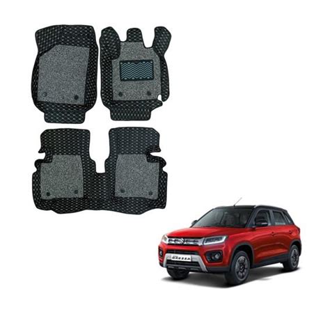 Maruti Suzuki Vitara Brezza 2020 Superior Foot Mats - Black-grey