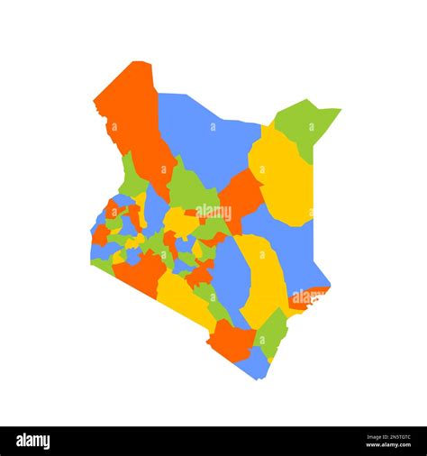 Kenya Political Map Of Administrative Divisions Counties Blank