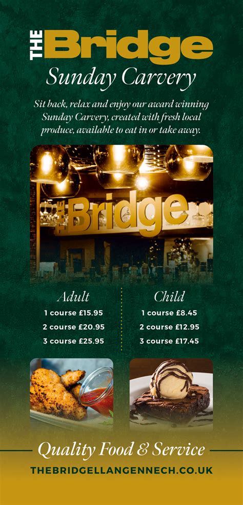 Carvery Menu – The Bridge Llangennech