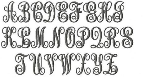 And Inch Classic Interlocking Embroidery Font