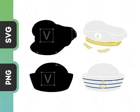 Boat Hats Svg Clipart Nautical Ship Hats Captain And Etsy